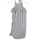 J.Crew  Dress Halter Striped Ruffle Mini Navy White Size XS NWT Photo 2