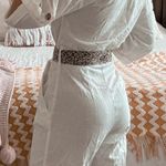 ZARA White Linen Belted Jumpsuit Photo 2