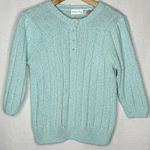 VTG Colter Bay Blue Knit Pearl Button Sweater Womens M Pastel Kawaii Soft Girl Size M Photo 0
