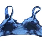 Womens Bikini Top Keyhole V Neck Tie Dye Removable Cups Blue M Size M Photo 1