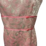 Talbots  Women's Crew Neck A Line Floral Printed Pink Bow Lined Mini Dress Size 4 Photo 2