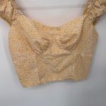 SheIn Milkmaid Country Cottagecore Crop Top XS Yellow Polyester Floral Print Photo 4