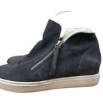 Steve Madden Caliber Gray Leather Faux Fur Lined Wedge Sneaker 9.5 Photo 2