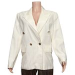 SABINA MUSAYEV Henry Oversized Twill Jacket, Off White, Small White Photo 3