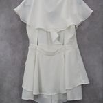 Lulus White Ruffle Wrap Romper Flutter Sleeve Tie Waist Dressy Chic L Large Photo 2