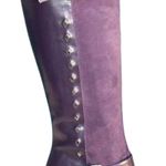 Donald Pliner Purple Suede and Leather Boot Shoe Embellished Studs $695 Sz 8 Photo 5