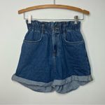 H&M paper bag denim shorts‎ high waist size XS Photo 1