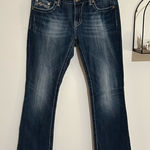 Miss Me  Easy Bootcut Rhinestone Embroidered Blue Jeans Size 29 Photo 0