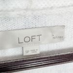 Loft  Paisley Raglan V Neck Pullover Sweater White Purple Petite Small Photo 8