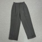 Geoffrey Beene Windowpane High Waist Cuff Hem Straight Leg Trouser Pants Grey 8 Photo 6