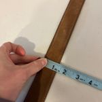 Vintage 90s Tan Top Grain Genuine Leather Silver Buckle Belt Size Large Photo 8