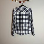 Beach Lunch Lounge white and blue plaid flannel shirt Photo 4