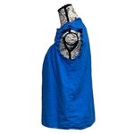 Loft  Blue Linen Peasant Blouse Coastal Beach Boho Hippie Preppy Nautical S Photo 3