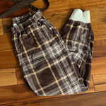 Aerie Plaid Brown Jogger Pants Photo 0