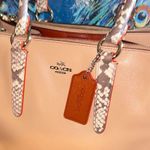 Coach  Tan and Snakeskin Structured Leather Satchel/Crossbody and Dustbag Photo 1