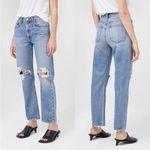 AGOLDE Mia Mid Rise Straight Distressed Jeans In Rule Size 24 Photo 1