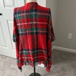 Forever 21 + Plaid Red Green Tartan Women's Poncho size OSFM Photo 5