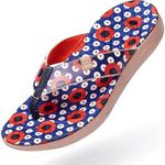 UIN Women's Flip Flops Thong Sandals Casual Art Painted Travel Slippers Non Slip Size 5 Photo 1
