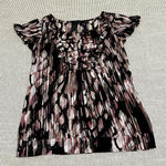 The Limited Y2K  Women's Patterned Nylon Mesh T Shirt Top sz S Small Ruffled Neck Photo 6