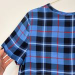 Equipment  Femme Kurt Plaid Riley Silk‎ Tee Blue Size XS Photo 6