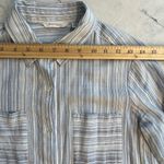 Athleta  long sleeved blue/white pinstripe women’s shirt, size XS. EUC Photo 8