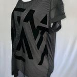 Reebok New  Active Velvet Print Mesh Front Short Sleeve T-Shirt Black Size Small Photo 11