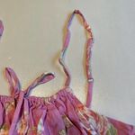 BP Floral Print Tie Front Cami Top Adjustable Straps Purple Small Purple Photo 4