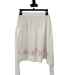 Handmade Vintage White Half Apron w/ Pink Embroidery –  – Women’s Kitchen Photo 1