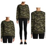 No Boundaries  Juniors Camo Printed Green Scoop Neck Pullover Sweatshirt SZ XL Photo 1
