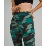 NEW Lululemon Base Pace‎ High Rise Crop 25" Heritage 365 Camo Tidewater Teal 18 Green Photo 3