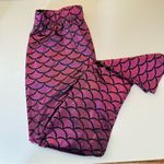 High Waist Fish Scale Printed Tummy Control Pants Workout Leggings Pink Mediun Black Size M Photo 2
