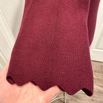 Philosophy Maroon Sweater with Scalloped Neck and Sleeves Photo 2