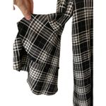Alice + Olivia  Jem Ruffle-sleeve Plaid Shirt Dress In Black/white size medium Photo 4