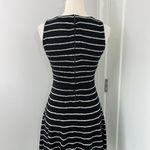 Alice + Olivia  Small Black, White Monah Pinstripe Stretch Knit Sleeveless Dress Photo 3