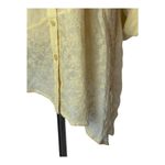 Chico's  Shirt Women 2X Yellow Embroidered Mix Maya Asymmetric Button‎ Down Flowy Photo 8