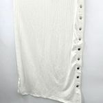 SheIn White Stripe Button Pull On Stretch Midi Skirt Large 12 Photo 2