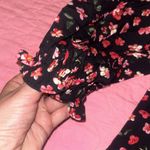 Lulus Black Floral Backless Long Sleeve Romper Photo 4