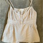 Brown and white striped babydoll top Photo 0
