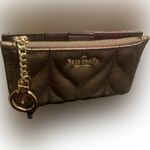 Kate Spade Briar Lane Bronze Quilted Metallic Leather Mikey Keychain Card Wallet Photo 4