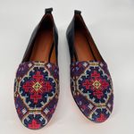 Sundance Segovia Cross-Stitch Embroidered Blue Leather Slip on Flats shoes Sz 6 Photo 11