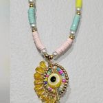 Handmade colorful evil eye necklace Pink Photo 1