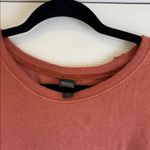 Wild Fable  | Orange Basic Crop Top T-Shirt Distressed Neck Size XXL Raw Hems Photo 2