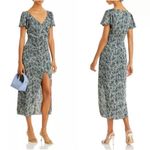 Cinq à Sept Cinq a Sept Kacydie Geometric Faux Wrap Midi Dress Dark Emerald Multi Womens 6 Photo 1