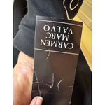 Carmen Marc Valvo  Black Beaded Lace Neck Halter Dress NWT Size 6 Photo 3