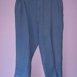 Larry Levine  Size 14P Linen Blend Capri Crop Casual Pants Blue Photo 0