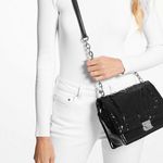 Michael Kors  Rory Medium Quilted Patent Crossbody Bag Black NWT Photo 1