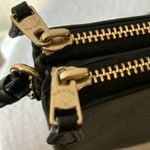 Coach :Dark Brown (C5576) Coated Canvas Signature Double Zip Wristlet-Gold tone Photo 3