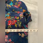 Kut From The Kloth  Size MP Navy Blue Floral Sheer Long Sleeve Button Down Top Photo 8