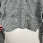 H&M Loose Knit Mockneck Cropped Long Sleeve Gray Sweater Size Medium Photo 2