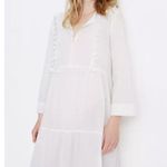Madewell Laura Caftan Tiered Tassel Dress in White Small Photo 1
